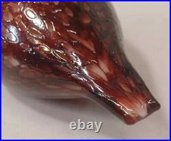 Iittala Oiva Toikka Nuutajarvi Rosy Finch Glass Bird Signed RARE