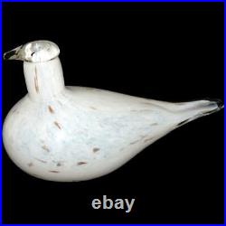 Iittala Oiva Toikka Nuutajarvi Willow Speckled Grouse White Art Glass Bird