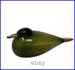 Iittala Oiva Toikka Signed Hand Blown Glass Art Glass Bird green Iittala Oiva Toikka Signed Hand Blown Glass Art Glass Bird green