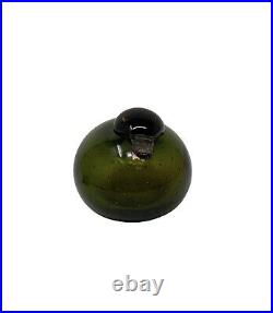 Iittala Oiva Toikka Signed Hand Blown Glass Art Glass Bird green Iittala Oiva Toikka Signed Hand Blown Glass Art Glass Bird green