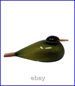 Iittala Oiva Toikka Signed Hand Blown Glass Art Glass Bird green Iittala Oiva Toikka Signed Hand Blown Glass Art Glass Bird green