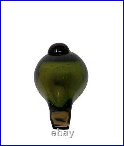 Iittala Oiva Toikka Signed Hand Blown Glass Art Glass Bird green Iittala Oiva Toikka Signed Hand Blown Glass Art Glass Bird green