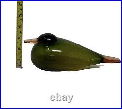 Iittala Oiva Toikka Signed Hand Blown Glass Art Glass Bird green Iittala Oiva Toikka Signed Hand Blown Glass Art Glass Bird green