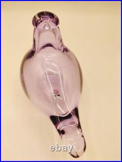 Iittala Oiva Toikka Winter Season Art Bird clear Glass purple No Box From Japan