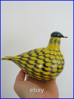 Iittala Oiva Toikka Yellow Grouse Glass Bird Nuutajarvi