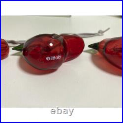 Iittala Ornament Glass Bird Red 3 Set Boxed Curious Mind of Oiva Toikka