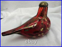 Iittala Scandinavian Glass Ruby Bird Excellent Condition Toikka Finland