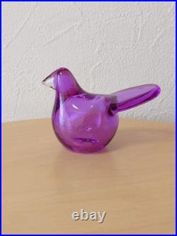 Iittala Sieppo Amethyst Clear Glass Bird Handcrafted Used
