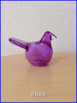 Iittala Sieppo Amethyst Clear Glass Bird Handcrafted Used