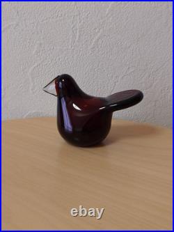 Iittala Sieppo Bird Brown Clear Handmade Glass Used Collectible
