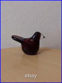 Iittala Sieppo Bird Brown Clear Handmade Glass Used Collectible
