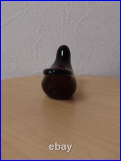 Iittala Sieppo Bird Brown Clear Handmade Glass Used Collectible