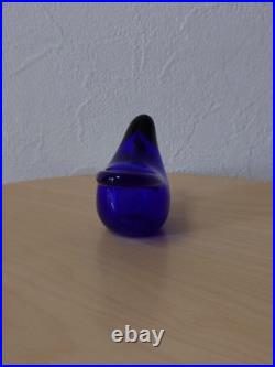Iittala Sieppo Cobalt Blue Brown Glass Bird Collectible Handmade Used Iittala Sieppo Cobalt Blue Brown Glass Bird Collectible Handmade Used