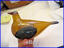 Iittala Signed Glass Mouth Blown Grouse Bird Signed Excellent Condition No Res