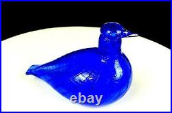 Iittala Signed Nuutajarvi Glass Oiva Toikka Baby Bluebird 5 1/4 Sculpture 1992