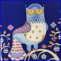 Iittala Taika Blue Flat Dinner Plate Owl Design Folksy Nature 11 11/16 30 cm