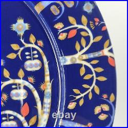 Iittala Taika Blue Flat Dinner Plate Owl Design Folksy Nature 11 11/16 30 cm