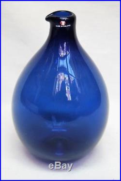 Iittala Timo Sarpaneva Bird Bottle In Blue. Signed And Labeled