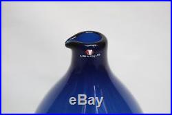 Iittala Timo Sarpaneva Bird Bottle In Blue. Signed And Labeled