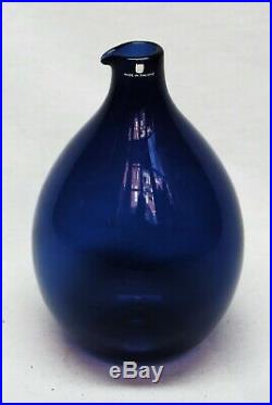 Iittala Timo Sarpaneva Vase/bottle Bird Bottle In Blue. Signed