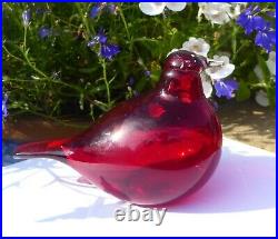 Iittala Toikka Glass Bird Red Tirri /Little Tern Nuutajarvi 1996-2005 NEW in Box