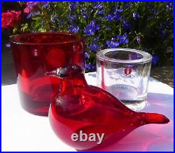 Iittala Toikka Glass Bird Red Tirri /Little Tern Nuutajarvi 1996-2005 NEW in Box