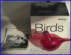 Iittala Toikka Glass Bird Red Tirri /Little Tern Nuutajarvi NEW in Box