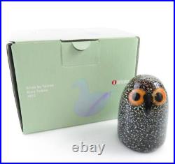 Iittala Toikka Glass Figurine Birds Little Barn Owl Handmade H 2.6 Brown withbox
