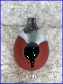 Iittala Toikka Red White Black Glass Bird 1994 Bullfinch Punatulkku 80 X 115 mm