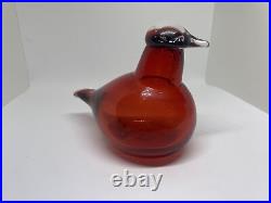 Iittala Tokkia Little Tern Cranberry Glass Bird Figurine