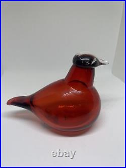 Iittala Tokkia Little Tern Cranberry Glass Bird Figurine