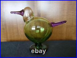 Iittala by Oiba Toikka Evening Bird Green Purple Glass 2023 Limited withBox