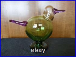 Iittala by Oiba Toikka Evening Bird Green Purple Glass 2023 Limited withBox