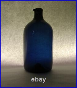 Lintupullo Bird Bottle Timo Sarpaneva Blue Glass Bottle Carafe Iittala
