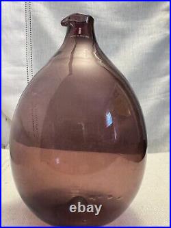 Lintupullo Bird Bottle Timo Sarpaneva Glass Decanter Signed & Dated 1957 Iittala