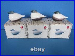 Littala Birds by Toikka 3 Small Smew Birds all signed by artist