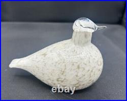 Littala Finnish Speckled White Bird Dove Tern Art Glass Figurine 4