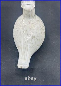 Littala Finnish Speckled White Bird Dove Tern Small Art Glass Figurine 4