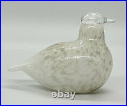 Littala Oiva Toika Nuutajarvi Art Glass Bird Willow Grouse White Figurine Signed