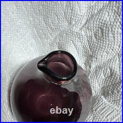 MCM Iittala Glass Pullo Bird Vase Amethyst Timo Sarpaneva Vintage Finland SIGNED