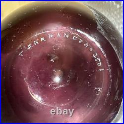 MCM Iittala Glass Pullo Bird Vase Amethyst Timo Sarpaneva Vintage Finland SIGNED