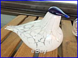 Muurla Finland Mouthblown Waxwing Glass Bird Speckled White New