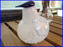 Muurla Finland Mouthblown Waxwing Glass Bird Speckled White New