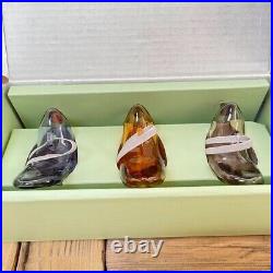 NEW Iittala Bird Glass Ornament Set of 3 WithBox From Japan Rare #8133