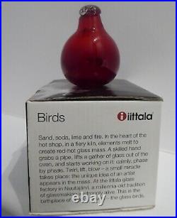 NEW Iittala Toikka Little Red Tern (Tirri) Nuutajarvi Glass BIrd in Box