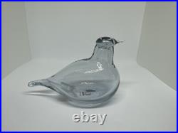 New iittala Oiva Toikka Little Tern Clear Recycled Glass Bird Figurine, Finland