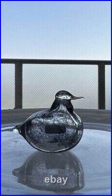 Nuutajarvi Birds Glass Figurine SINSUKKA 1997 Gray 4.5×5cm Oiva Toikka Iittala