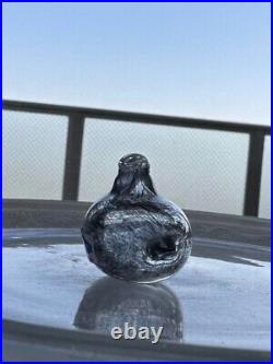 Nuutajarvi Birds Glass Figurine SINSUKKA 1997 Gray 4.5×5cm Oiva Toikka Iittala