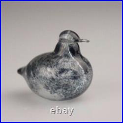 Nuutajarvi Birds Glass Figurine SINSUKKA 1997 Gray 4.5×5cm Oiva Toikka Iittala