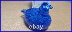 Nuutajarvi Oiva Toikka Iittala Art Glass Bird Vintage Blue Ornament Engraved